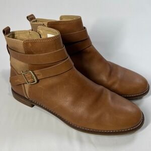 SPERRY Ankle Strap Boots Women's 10 Brown Leather Casual‎ Moto Coastal Prep